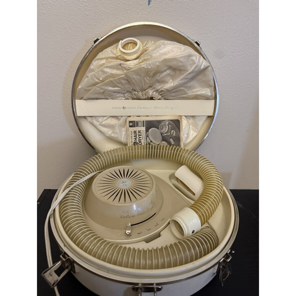 General Electric Hair Dryer, Model No. HD-2A Tested Works Case Complete Set